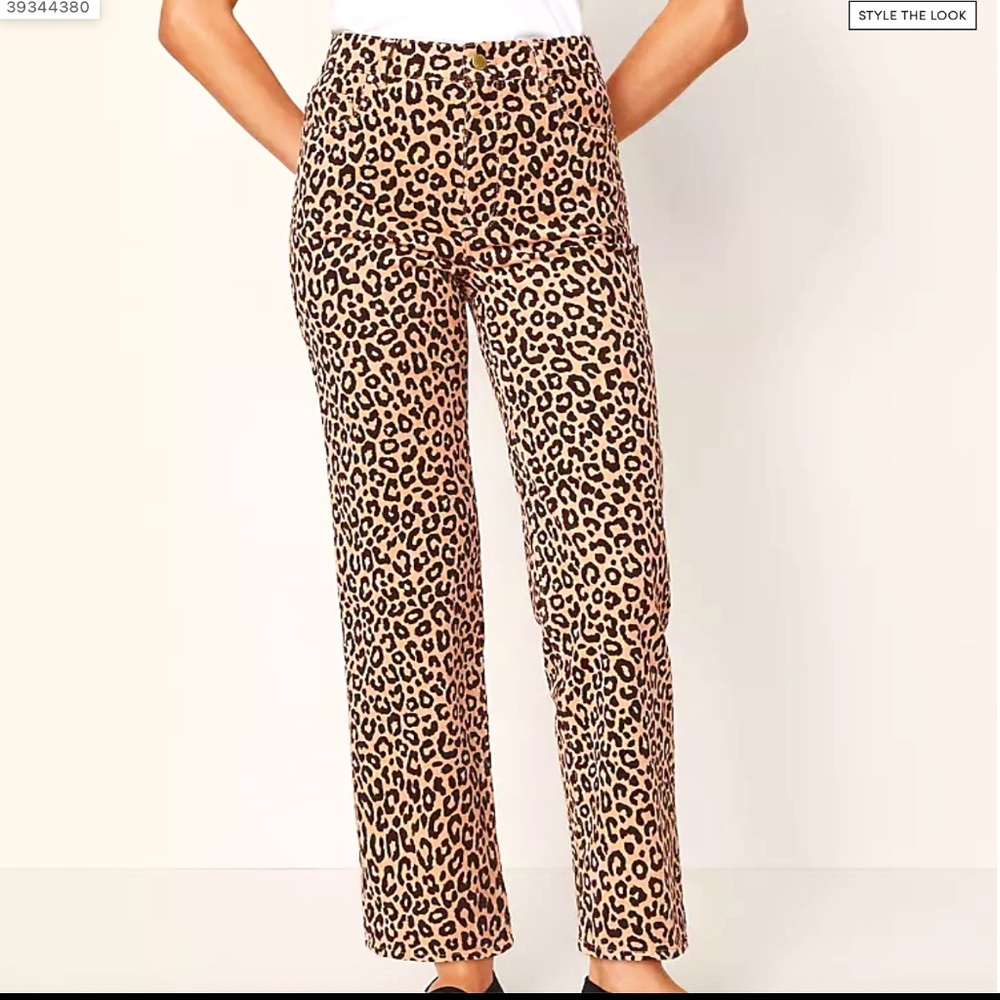 ANN TAYLOR NWT High Rise Leopard Print Corduroy Skinny Pants